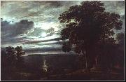 Johann Christian Klengel Vollmondstimmung am See oil on canvas